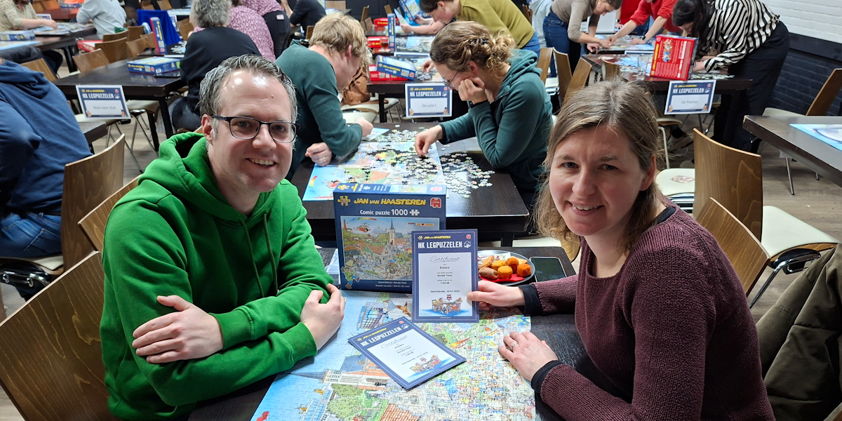Eerste plaats in Zwartebroek bij duo-voorronde NK Legpuzzelen