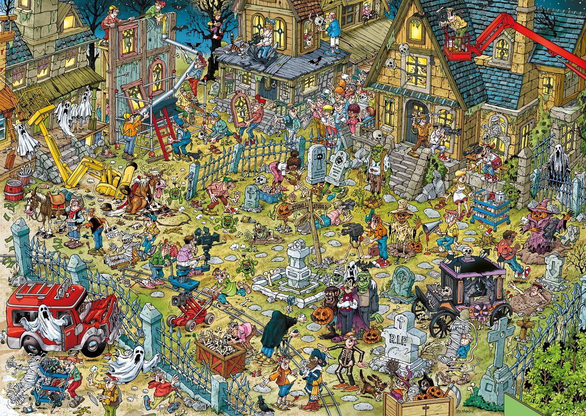 Afbeelding van de puzzel Movie Set: Haunted Town van Ravensburger, 1000 stukjes